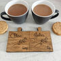 Oak Veneer Personalised Jigsaw Coasters Twig Design, thumbnail 1 of 6
