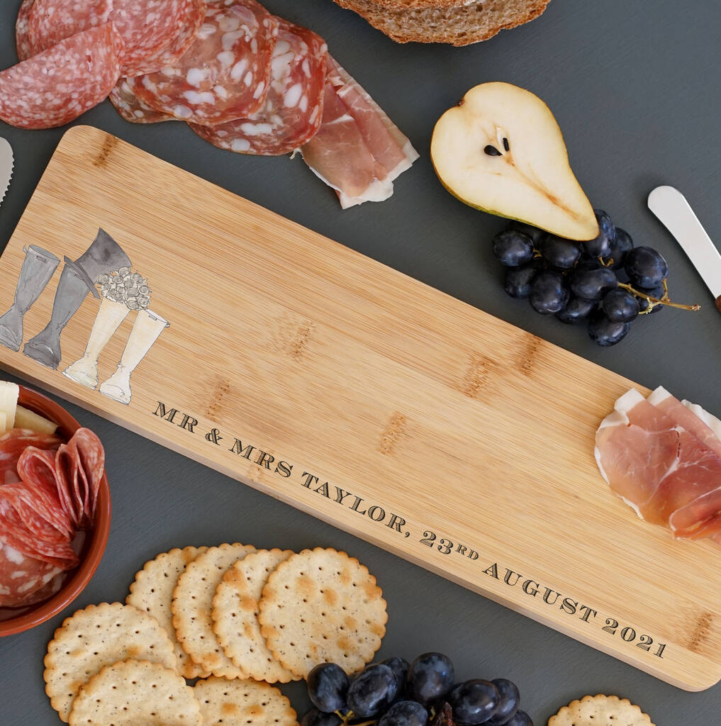 Personalised Wedding Welly Boot Charcuterie Board, 1 of 2