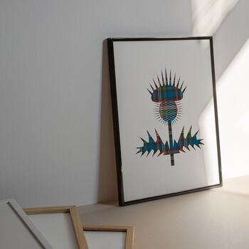 Scottish Thistle Colourful Tartan Print, 2 of 4