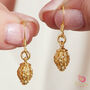 Filigree Gold And Silver Lantern Dangly Drop Minimalist Earrings, thumbnail 2 of 8