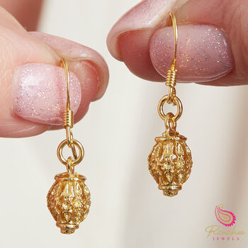 Filigree Gold And Silver Lantern Dangly Drop Minimalist Earrings, 2 of 8