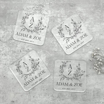 Personalised Anniversary Set Of Four Acrylic Coasters, 2 of 3