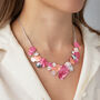 Hammered Fuchsia Pink Four Tone Statement Necklace, thumbnail 1 of 6