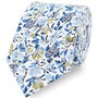 100% Cotton Handmade Floral Wedding Tie Blue, thumbnail 1 of 2