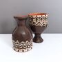 Pair Of Stoneware Wine Glasses In Coffee Colour, thumbnail 2 of 6
