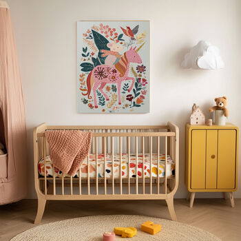 Mouse Riding A Unicorn Nursery Art Print, 2 of 4