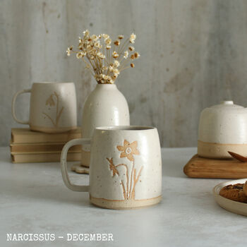 Birthflower Handmade Stoneware Mugs, 12 of 12