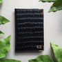 Black Embossed Leather Monogram Passport Holder, thumbnail 6 of 10