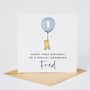 Personalised Winnie The Pooh Son 2nd Birthday Card Blue Balloon *Age Options, thumbnail 2 of 3