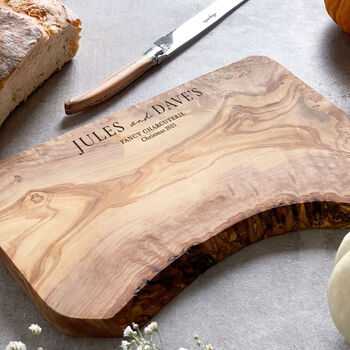 Personalised Olive Wood Platter Gift For Couples, 6 of 9