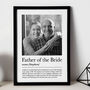 Father Of The Bride Gift, Custom Photo Print, thumbnail 1 of 5