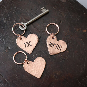 9th Anniversary Copper Heart Keyring, 4 of 7