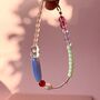 Colourful Beaded Bracelet Periwinkle And Mint, thumbnail 2 of 5