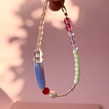 Colourful Beaded Bracelet Periwinkle And Mint, 2 of 5