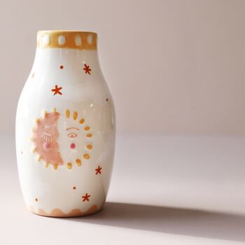 Sun And Moon Face Ceramic Posy Vase, 4 of 6