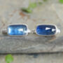 Natural Kyanite Cufflinks In Sterling Silver, thumbnail 2 of 3