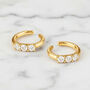 Women's Ear Cuff Set With Three Cluster Stones In 18k Gold, thumbnail 1 of 4