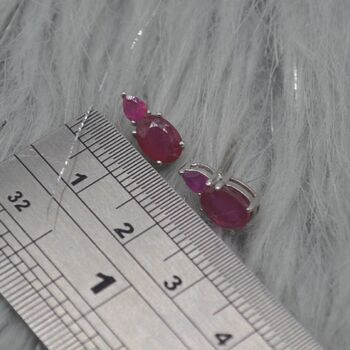 Ruby Silver Stud Earrings: July Birthstone Jewelry, 6 of 7