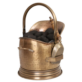 Vintage Style Brass Fireplace Bucket, 2 of 6