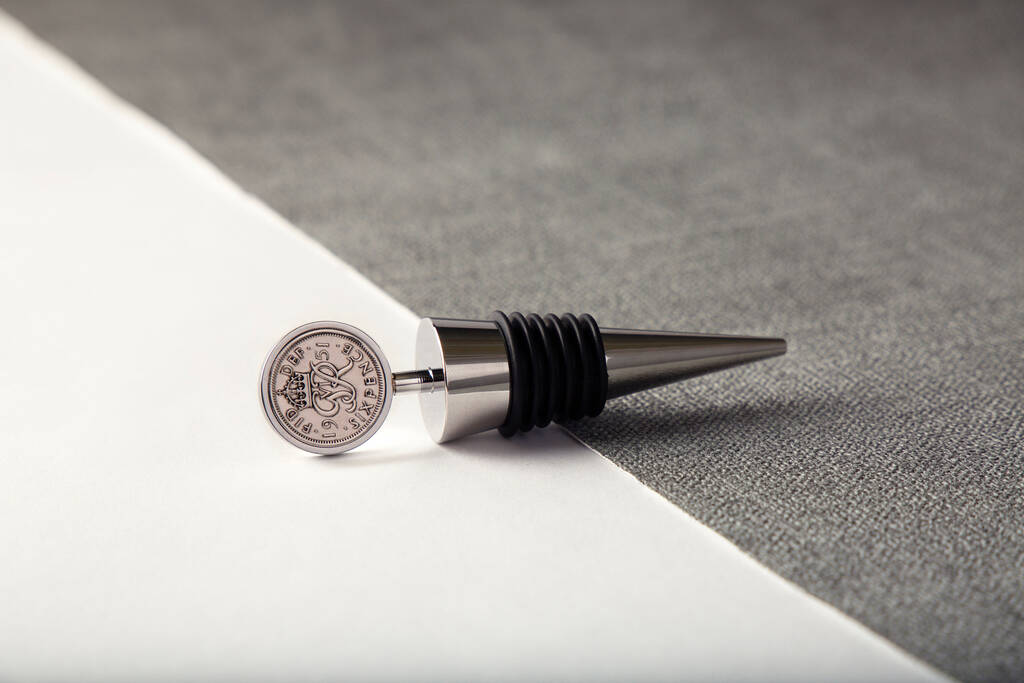 1951 75th Birthday Lucky Sixpence Coin Wine Stopper, 1 of 4