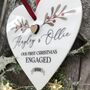 Personalised 1st Christmas Engaged Heart Decoration, thumbnail 2 of 3