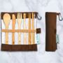 Reusable Brown Bamboo Cutlery Travel Set, thumbnail 1 of 11