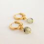Gemstone Prehnite Gold Plated Hoop Earrings, thumbnail 1 of 3