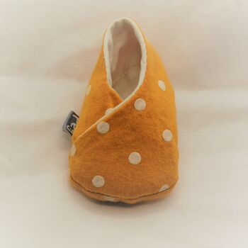 Yellow Spot Fabric Unisex Baby Shoes, 5 of 10