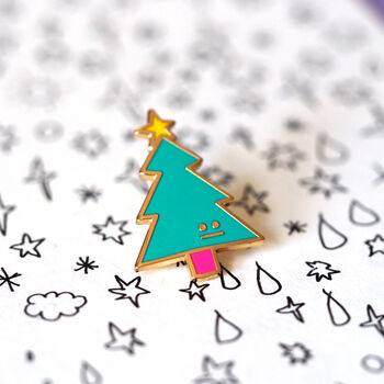 Christmas Tree Enamel Pin, 9 of 12