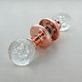 Rose Gold Copper Bubbles Glass Mortice Door Knobs, thumbnail 3 of 4