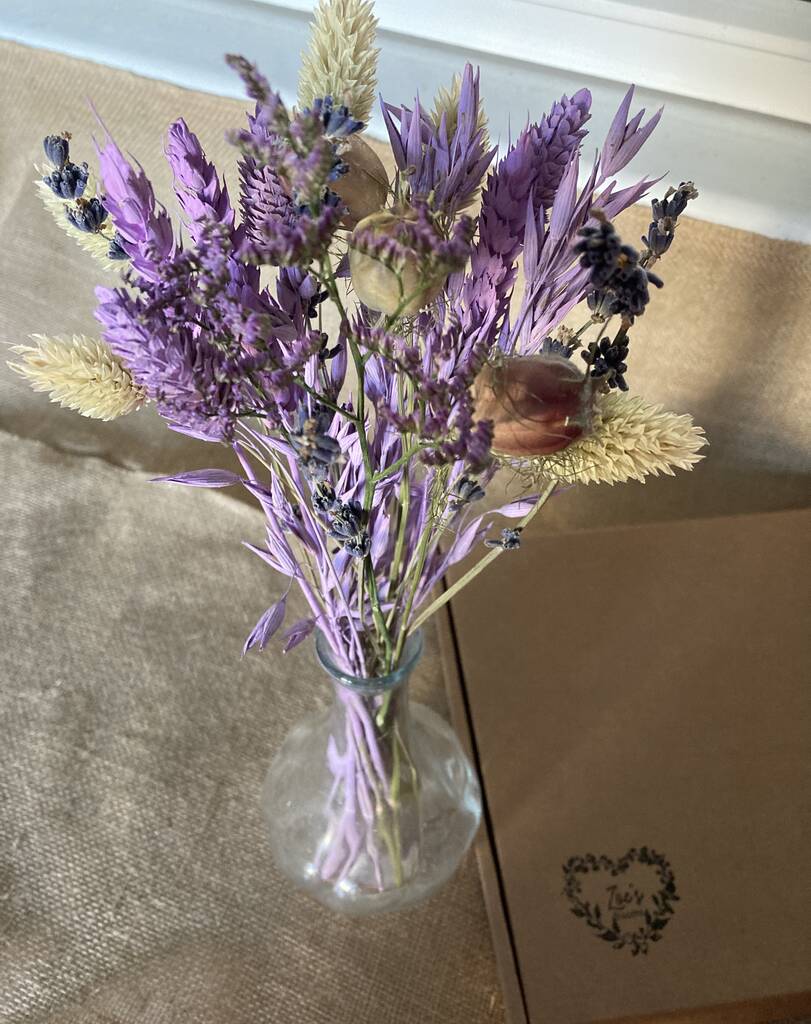 Mothers Day Lilac Dried Flowers Letterbox Gift By Zoe’s Blooms
