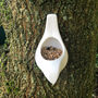 Contemporary White Frost Proof Ceramic Bird Feeder, thumbnail 3 of 4