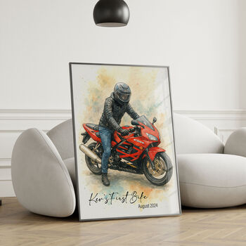 Personalised Motorbike Watercolour Portrait, 3 of 9