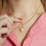 Gold Plated Mini Rose Quartz Gemstone Necklace, thumbnail 1 of 6