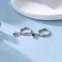 Extra Tiny Sapphire Blue Droplet Cz Hoop Earrings, thumbnail 8 of 12