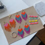 Customisable Handmade Love Heart Shaped Fringe Earrings, thumbnail 9 of 12