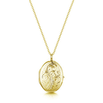 Personalised Little 18 K Gold Plated Scroll Oval Locket, 8 of 12