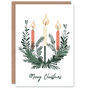 Advent Wreath Candles Modern Xmas Christmas Card, thumbnail 1 of 4