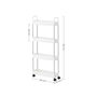 White Four Tier Narrow Storage Cart Trolley With Handle, thumbnail 7 of 7
