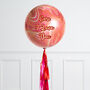 Personalised Red Romantic Marble Balloon, thumbnail 1 of 2