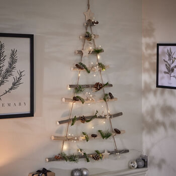 Nordic Forest Wall Hanging Christmas Tree Ladder, 5 of 6