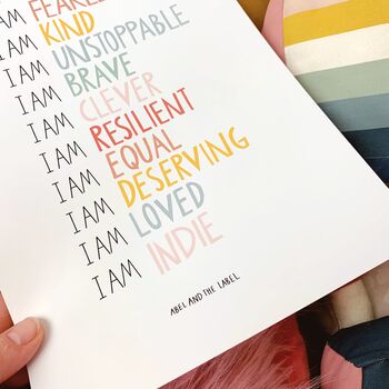Personalised 'I Am' Strong Children's Affirmation Print, 3 of 8