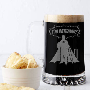 'I'm Batsman' Father's Day Cricket Pun Beer Tankard, 2 of 5