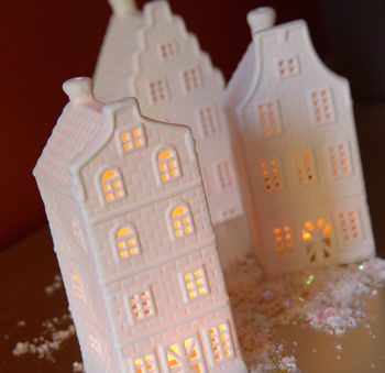 A Set Of Ceramic House Tea Light Holders, 2 of 4