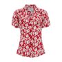 Grace Blouse In Red Pansy Vintage 1940s Style, thumbnail 1 of 2