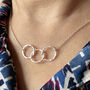30th Birthday Sterling Silver Linked Circles Necklace, thumbnail 3 of 11