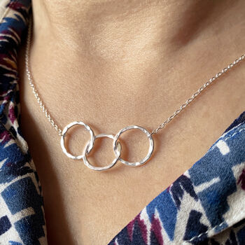 30th Birthday Sterling Silver Linked Circles Necklace, 3 of 11