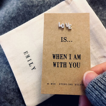 Silver Love Earrings. Love Is When I Am With You, 2 of 3