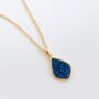 Blue Druzy Crystal 18k Gold Plated Necklace, thumbnail 4 of 6