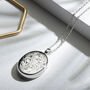 Large Sterling Silver Oval Locket Necklace With Scroll, thumbnail 1 of 11